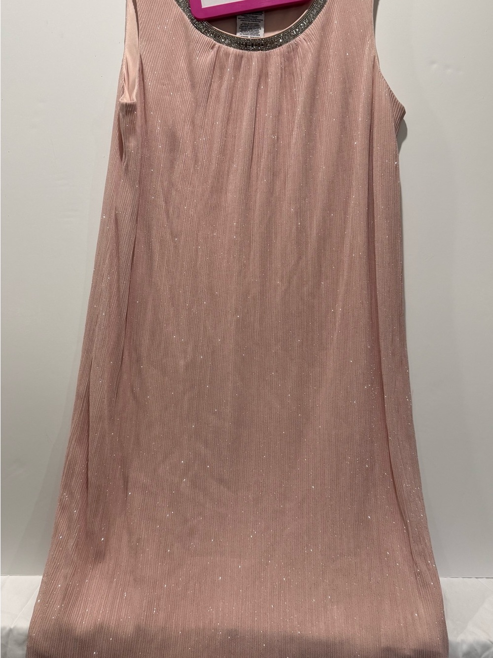 R&M Richards Blush Pink Sleeveless Shimmer Dress